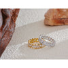 Stainless Steel Delicate Bling Heart Cubic Zirconia Shiny Ring for Women Temperament Jewelry - Image 3