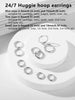 Five Pair Stainless Steel Huggie Hoop Earrings in Gold Tone - Image 11