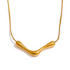 Minimalist Stainless Steel Pendant Necklace Gold Pvd Plated Metal Individualistic Collar Jewelry - Image 7