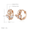 Rose Gold Color Drop Earrings For Women Shiny Zircon Accessories Daily Child Jewelry Christmas Gifts - Image 2