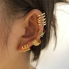 Geometric Double Layer Ear Cuff with Cubic Zirconia No Piercing Needed - Image 15