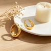Wide Curved Surface Hoop Earrings Stainless Steel Smooth Round Ear Hoops Vintage European Elegant Jewelry - Image 5