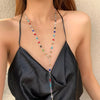 Colourful Crystal Zircon Necklace for Women Shiny Rhinestone Long Tassel Choker Bohemian Statement Jewelry Gifts - Image 6