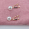 Women Simulated Pearl Jewelry Rose Gold Color Drop Earrings S M L - Image 4