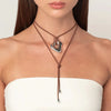 Geometric Pendant Necklace with Wax Cord and Metal Finish Options - Image 2