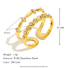 Stainless Steel Star Heart Round Twisted Open Rings Gold Plated Women Statement Jewelry - Image 12