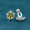 Female Small Red Zircon Stone Clip Earrings Charm Silver Color Wedding Jewelry For Women - Image 4