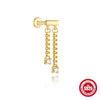 1PC Silver Eight-pointed Star CZ Piercing Earring For Women Tassel Chain Stud Earring Party Jewelry - Image 9
