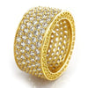Wide Promise Rings for Women Pull Paved CZ Sparkling Wedding Bands Rings Silver Color/Gold Color Jewelry - Image 2