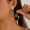 Irregular Metal Twisted Long Drop Earrings for Women Geometric Gold Color Waves Earrings Jewelry - Image 1