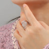 Swirl Spiral Geometric Open Ring Women's Adjustable Stainless Steel Wide Rings Jewelry Valentine Gifts - Image 2