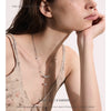 NiNice Stainless Steel Necklace Double-layer Pendant Tassel Cubic Zirconia Design Gift - Image 2
