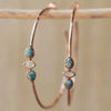 Bohemian-style Retro Water Drop Synthetic Turquoise Large Circle Hoop Earrings Women Concise Party Banquet Jewelry Craft - Image 3
