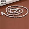 40-60cm Silver Necklaces Jewelry 4MM Rope Chain Men's Women Necklace Christmas Gifts - Image 2