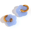 Resin Flower Accessories Hoop Earrings Y2K Women's Earrings Gold Plated Colorful 316L Stainless Steel - Image 26