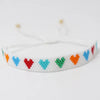 Adjustable Multicolor Heart Bead Bracelet with Woven Pattern - Image 10