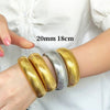 304L Stainless Steel Elastic Bracelet Women Gold Plated Charm Punk Wide Chunky Metal Spiral Bangle - Image 2
