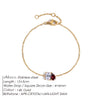 Simple Colored Zirconia Charm Bracelet Women's Oval Stainless Steel Bangle Jewelry - Image 12