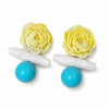 Gradient yellow peony earrings - Image 5
