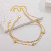2Pcs Gold Plated Clover Tennis Anklet Set CZ Layered Stackable Chain Ankle Bracelets for Women Summer Beach Foot Jewelry - Image 6