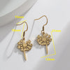 Gold Color Earrings Drop Stainless Steel Classic Jewelry for Woman Plant Charms Flower of Life Maple Leaf Snowflake Gift - Image 15
