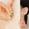 Korean Silver Cute Round Crystal Stud Earrings for Women Wedding Party Jewelry Gift - Image 1