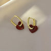 Cute Red Heart Earrings For Women Simple Smooth Love Hoop Earrings Geometric Earrings Party Round Ear Jewelry A - Image 7