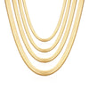 Stainless Steel Plated Gold Cuban Flat Chain Necklace 2/3/4/5mm Blade Necklace Snake Bone Chain Men Women Jewelry Gifts - Image 1
