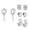 4 Psirs Stainless Steel Magnetic Earrings Gothic Hip Hop Style, Painless Clip-On Studs for Street - Image 5