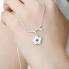 Silver Color Cherry Blossom Flower Cubic Zirconia Stone Jewelry Sets for Women Floral Necklace Bracelet Earring Ring Wedding Set - Image 11