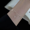 Sparking Silver Zircon Moon Bracelets For Women Double Layer Star Bead Bracelet Party Wedding Charm Jewelry - Image 2