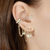 Gold Silver Color Teardrop Slim Zircon Drop Earrings For Women Hoop Colorful Earring Party Jewelry - Image 4