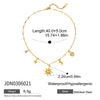 White Zirconia Stainless Steel Necklace Polished Five-Pointed Star Moonstone Sun Hammer Pattern Pendant Woman Necklace - Image 7