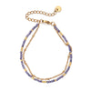 Layered Stainless Steel Chain Bracelet with Colorful Bead Accents - Image 9