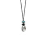 Metal Geometric Droplet Stone Bead Pendant Adjustable Black Leather Rope Long Sweater Chain Necklaces Jewelry Accessories - Image 6