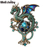 Retro Magical Dragon Brooches For Women Unisex 5-color US Flag Animal Party Casual Brooch Pin Gifts - Image 6