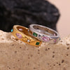 316L Stainless Steel Multicolor Zircon Ring Gold Plated Jewelry For Women's Classic Ring Gift - Image 5
