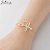Simple Double Heart Stainless Steel Bracelet Women Men Scissors Pins Mountain Charm Bracelets Handmade Jewelry - Image 20