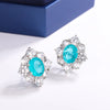 Silver 10mm Round Paraiba Tourmaline Gemstone Stud Earrings for Women Party Anniversary Jewelry Gift - Image 10