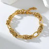 316L Stainless Steel Twisted Bracelet Bangles For Women Gold Plated Wrist Chain Jewelry Gift Party - Image 3