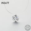 Silver Zircon Crystal Pearl Pendant Choker Necklace Transparent Fishing Line Jewelry For Women - Image 1