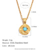 Hammered Irregular Birthstone Zircon Pendant Necklace Stainless Steel Choker Necklaces Jewelry Accessories - Image 18