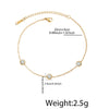 Plated Gold Stainless Steel Anklet White Round Zircon Open Anklet O-Chain for Women Jewelry Beach Party Collocation - Image 6