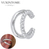 Silver Ear Needle Simple Ear Clip White Zircon Wrapping Design Earring for Women Jewelry Gift - Image 26