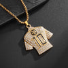 Full Zircon Pendant Necklace Hip Hop Cool Mumber 10 Soccer Star Fan Stainless Steel Clavicle Charming Jewelry Men Necklace - Image 9