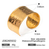 Minimalist Gold Color Plated Stainless Steel Wide Face Hammer Pattern Bracelet Stackable Bracelet Women's Jewelry - Image 8
