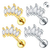 Surgical Steel Marquise Flat-Back Piercing Stud in 1-Piece or 5-Piece Options - Image 4