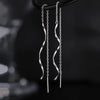 1Pair Silver Needle Acrylic Square Earrings Line Tassel Chain Drop Earring Women's Ear Line Straight Jewelry Gifts - Image 7