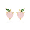 Fruit Charm Huggie Earrings with Colorful Stone Accents - Image 27