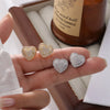 Charm Love Heart Stud Earrings For Women Gold Silver Color White Zircon Bridal Wedding Ear Studs Daily Party Jewelry Gift - Image 2
